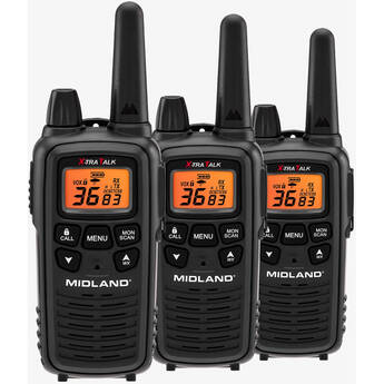 Midland LXT633VP3 36-Channel Two-Way UHF Radio (3 Walkie Talkies, 3 Battery Packs) LXT633VP3