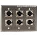 TecNec WPL-3104 3-Gang Wall Plate with 6 Female 3-Pin XLR Connectors WPL-3104