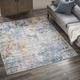 Madison Park 8' x 10' 75% Polypropylene 25% Polyester Pegasus Abstract Area Rug in Cream/Blue - Olliix MP35-7067