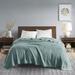 Madison Park Twin 100% Egyptian Cotton Solid Blanket in Teal - Olliix MP51N-6431