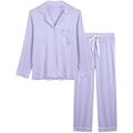 Amorbella Womens Two Piece Button Up Pajama/Pj/Sleep/Lounge/Jammy Sets Sleepwear(Purple, Medium)
