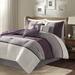 Madison Park King 100% Polyester Faux Suede 7Pcs Comforter Set in Purple - Olliix MP10-6176