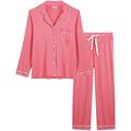 Amorbella Womens Winter Warm Button Down/Up Pajama/Pj Set Long Sleeve Long Pants(Coral, Medium)