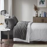 Madison Park Queen 52% Cotton 48% Polyester Solid Sheet Set in Charcoal - Olliix MP20-6404