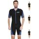 Cressi Playa Man Shorty Wetsuit – Kurzer Neoprenanzug 2.5mm aus Hochelastischem für Herren, Schwarz/Blau, M