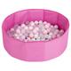 Selonis Children Colourfull Foldable Ballpit with 300 Balls, Pink:Powderpink/Pearl/Transparent