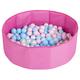 Selonis Children Colourfull Foldable Ballpit with 300 Balls, Pink:Babyblue/Powderpink/Pearl