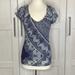 Anthropologie Tops | Anthropologie Deletta Navy White Top Sz Sm | Color: Blue/White | Size: S