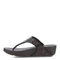 Fitflop Women's Lulu Toe-Thongs Open Sandals, Black Glitter, 6.5 UK