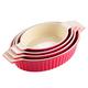MALACASA, Series Bake, Oval Baking Dish Set of 4 (9.5"/11.25"/12.75"/14.5"), Oven to Table Baking Dish with Ceramic Handles Ideal for Lasagne/Pie/Casserole/Tapas, Red