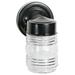 Nuvo Lighting 66111 - 1 Light 6" Black Clear Ribbed Mason Jar Glass Shade Wall Fixture (1 LIGHT OUTDOOR MASON JAR)