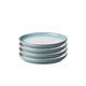 Denby - Azure Haze Blue Coupe Small Plates Set of 4 - Stoneware Ceramic Plates For Everyday Use - Dishwasher, Oven, Microwave, Freezer Safe - Blue, White Reactive Gradient Glaze - Chip Resistant