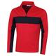 Calvin Klein Mens Embossed Half Zip Sweater - Red/Navy - XL