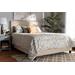 Baxton Studio Ramon Modern Beige Linen Fabric Full Size Panel Bed /w Nailhead Trim - Wholesale Interiors Ramon-Beige-Full