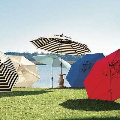 Auto Tilt Patio Umbrella - Canvas Spa Sunbrella, Bronze, 9' - Ballard Designs