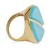 Contemporary Triangles,'Modern Gold Plated Agate Signet Ring from Brazil'