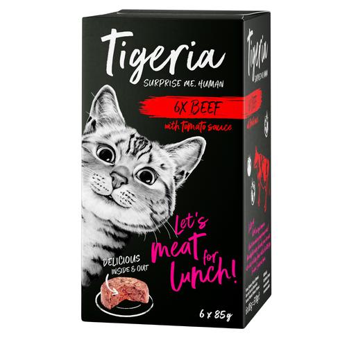 24 x 85 g Rind mit Tomatensoße, Tigeria Nassfutter für Katzen