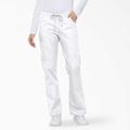 Dickies Women's Eds Signature Drawstring Cargo Scrub Pants - White Size L (86206)