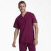 Dickies Men's Eds Essentials V-Neck Scrub Top With Patch Pockets - Wine Size 3Xl (DK645)