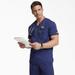 Dickies Men's Eds Signature V-Neck Scrub Top - Navy Blue Size L (81906)