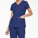 Dickies Women's Eds Signature V-Neck Scrub Top With Pen Slot - Galaxy Blue Size 2Xl (85906)