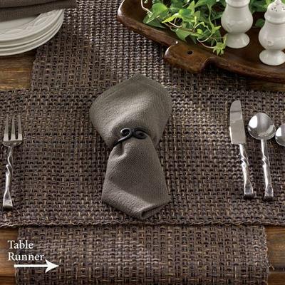 Tweed Basics Table Runner Charcoal 13 x 54, 13 x 54, Charcoal