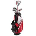 MacGregor Golf Junior Boys DCT3000 Premium Golf Club & Stand Bag Package Set, Red/White, Right Hand 6-8 Years