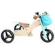Small Foot 11610 Balance Trike 2-in-1 turquoise made of wood, tricycle and balance bike, adjustable seat and rubber-finished wheels