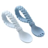 Itzy Ritzy Sweetie Looped Spoon & Fork Set, Blue