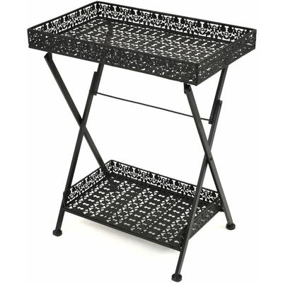 Vidaxl - Beistelltisch Klappbar Vintage Metall 58 x 35 x 72 cm Schwarz Image