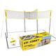 CROSSNET Four Square Volleyball Net and Game Set - Volleyball Sets for the Beach and Garden - Garden Games for Kids and Adults - Includes Carrying Backpack and Ball