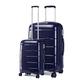 Kono Lightweight Polypropylene 2 Piece Luggage Set 20" Cabin + 28" Check in Spinner Suitcase with TSA Lock and YKK Zipper (Navy)