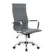 Harris High-Back Ribbed Design Leatherette Office Chair - LeisureMod HOT19GRL