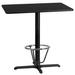 24'' x 42'' Rectangular Black Laminate Table Top with 22'' x 30'' Bar Height Table Base and Foot Ring - Flash Furniture XU-BLKTB-2442-T2230B-3CFR-GG