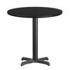 30'' Round Black Laminate Table Top with 22'' x 22'' Table Height Base - Flash Furniture XU-RD-30-BLKTB-T2222-GG