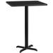 30'' Square Black Laminate Table Top with 22'' x 22'' Bar Height Table Base - Flash Furniture XU-BLKTB-3030-T2222B-GG