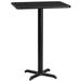 24'' x 30'' Rectangular Black Laminate Table Top with 22'' x 22'' Bar Height Table Base - Flash Furniture XU-BLKTB-2430-T2222B-GG