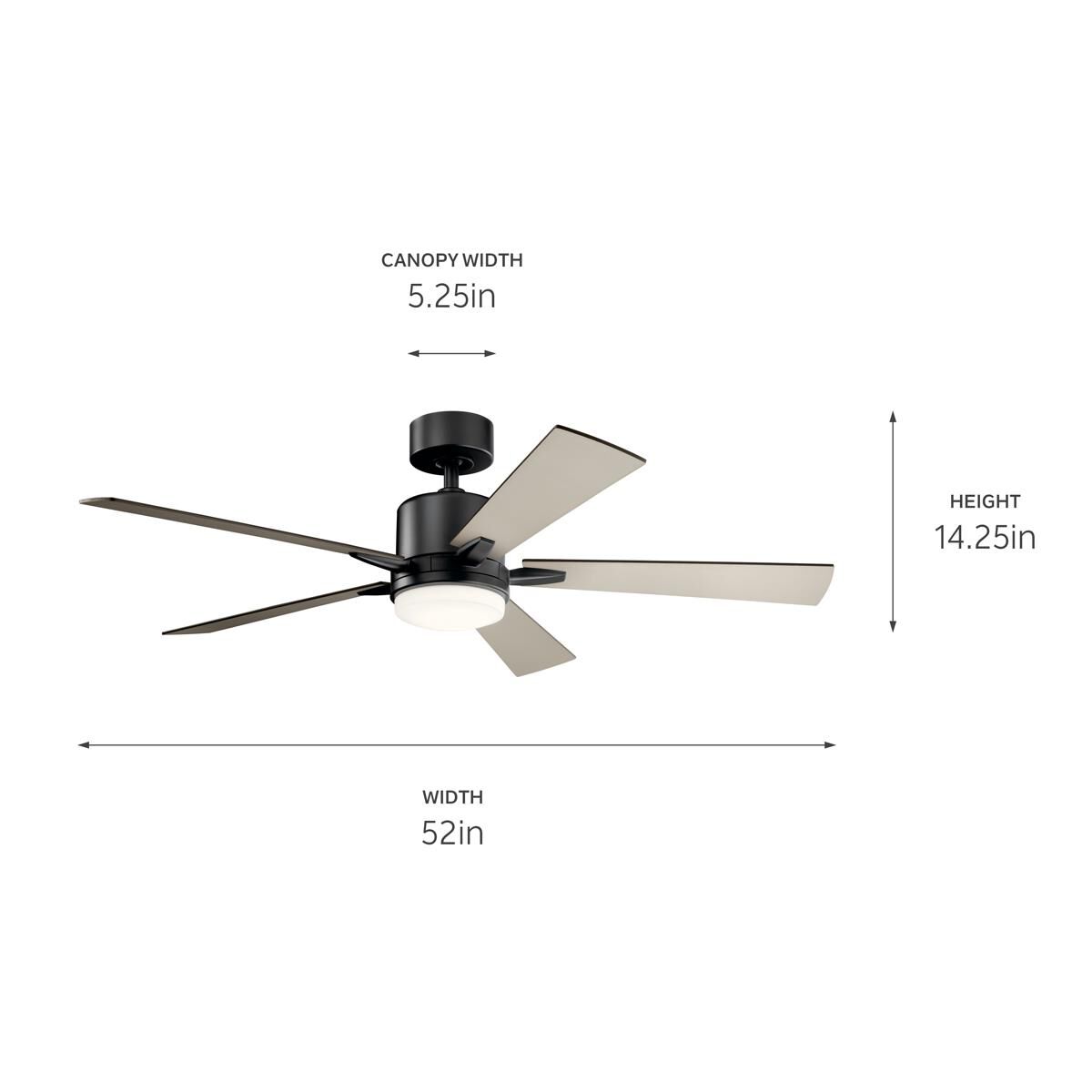 Kichler Lighting Lucian 52 Inch Ceiling Fan with Light Kit - 330000SBK