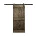 Barn Door - Calhome Paneled Wood & Metal Mid-Bar Series Diy Barn Door w/ Installation Hardware Kit Wood in Brown | 84 H x 38 W in | Wayfair