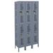 Hallowell Heavy Duty 2 Tier 3 Wide Gym Locker Metal in Gray/Black/Brown | 78 H x 45 W x 21 D in | Wayfair U3518-2HV-A-HG