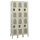 Hallowell Heavy Duty 2 Tier 3 Wide Gym Locker Metal in Black/Brown | 78 H x 45 W x 21 D in | Wayfair U3518-2HDV-PT