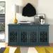 Lark Manor™ Hennigan 60" Wide 3 Drawer Sideboard Wood in Green/Blue | 30.5 H x 59.75 W x 15.75 D in | Wayfair A2FAE79567EB47E89B689649E916116B