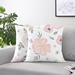 Sweet Jojo Designs Watercolor Floral Square Pillow Cover & Insert Synthetic in Pink | 18 H x 18 W x 2 D in | Wayfair