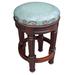 New World Trading Marissa Bar & Counter Stool Wood/Upholstered/Leather/Genuine Leather in Blue/Brown | 30 H x 18.5 W x 18.5 D in | Wayfair MarBar