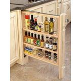 Rev-A-Shelf Pull Out Kitchen Cabinet Filler Organizer Spice Rack Wood in Brown | 30 H x 3 W x 23 D in | Wayfair 432-BF-3C