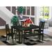 Charlton Home® Sorrentino Solid Wood Dining Set Wood in Black/Brown | Wayfair 058A05CE198E4E25B2DCB24EF867F193
