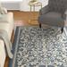 Blue/Navy 108 x 0.2 in Area Rug - Fleur De Lis Living Galena Floral Navy/Beige Indoor/Outdoor Area Rug, Synthetic | 108 W x 0.2 D in | Wayfair