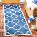 Blue/Navy 27 x 0.25 in Area Rug - Winston Porter Herefordshire Geometric Machine Made Power Loom Polypropylene Blend Indoor/Outdoor Area Rug in Navy/Beige | Wayfair