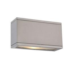 WAC Lighting Rubix 2 - Light Hammered Outdoor Flush Mount Aluminum/Glass/Metal in Gray | 5.5 H x 10 W x 3.875 D in | Wayfair WS-W2510-AL