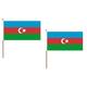 AZ FLAG STOCKFLAGGE ASERBAIDSCHAN 45x30cm mit holzmast - 10 stück ASERBAIDSCHANISCHE STOCKFAHNE 30 x 45 cm - flaggen